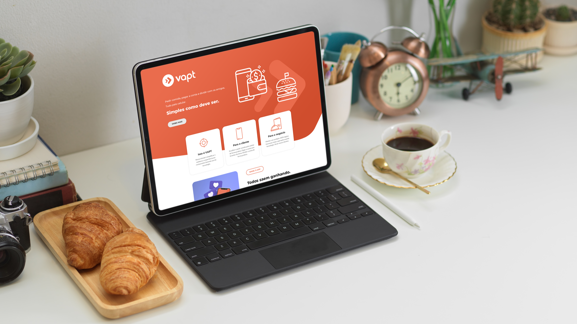 Vapt responsive website and mobile experience shown in a product mockup